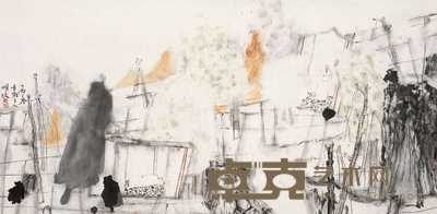 刘明波 2005年作 云闲图 镜心 67×136cm